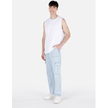 Colin's Colins 163 Dessi Kargo Kesim Orta Bel Düz Paça Mavi Erkek Pantolon Denim