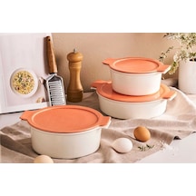 Porland Cookland Isıya Dayanıklı Turuncu Tencere Takımı 6 Parça