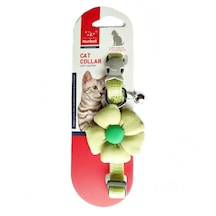 Nunbell Çıngıraklı Çiçekli Kedi Boyun Tasması 23-35 Cm Yeşil