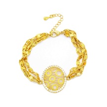 Bz 22 Ayar Altın Kaplama Spor Zirkon Taşlı Bayan Bileklik Blk-317 Gold