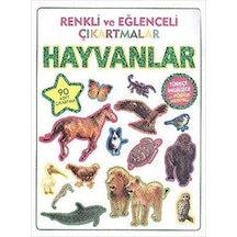 Renkli Ve Eğlenceli Çıkartmalar Hayvanlar: Türkçe İngilizce Ve Poster Hediyeli - 90 Adet Çıkartma
