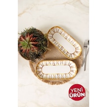 Keramika Worn Gold Noyan Kayık Tabak 26 Cm 2 Adet 22967 Çok Renkli