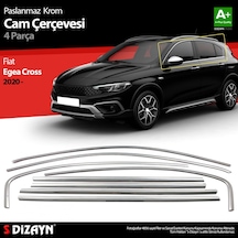 S-dizayn Fiat Egea Cross Krom Cam Çerçevesi 8 Prç. 2020 Üzeri A+