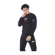 Erkek Spor Slimfit Siyah  Sweatshirt Takım Siyah