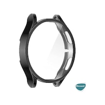 Galaxy Watch 6 Classic 43mm İçin Kılıf 360 Full Round Soft Silicone Siyah Galaxy Watch 6 Classic 43mm İle Uyumlu Kılıf - Siyah