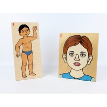 Ahşap İnsan Vücudu.İnsan Yüzü Puzzle Set