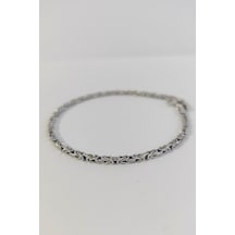 925 Ayar Gümüş Kare Kral Zincir Bileklik 2,2 Mm Erkek & Unisex Tasarım Gümüş