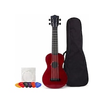 Soprano Ukulele, 4 Telli Klasik Kırmızı Ahşap Müzik Aleti, Başlangıç Seviyesi İçin Ideal Genel