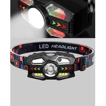 Şarj Edilebilir Led Far Hareket Sensörlü 5 Modlu Outdoor Yeni Nesil Çok Renkli