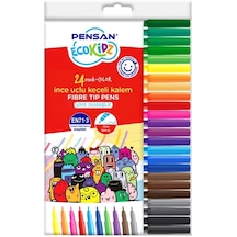 Pensan Kidz Keçeli Kalem 24 Renk İnce Uçlu Keçeli Boya Kalemi