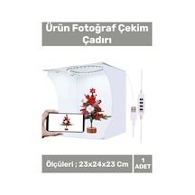 Premium Üretim Beyaz Led Işıklı Portatif Taşınabilir 23x24x23 Cm Ürün Fotoğraf Çekim Çadırı