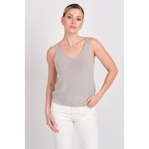 Sisley Onlshına Sl Glıtter Top Knt Kadın Gri Bluz - 15322379