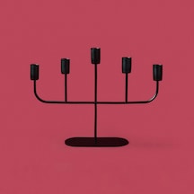 Deco Lucetta Şamdan - Siyah - 23 Cm Renkli