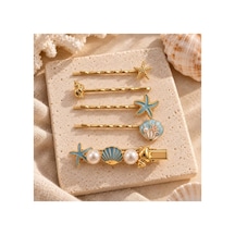Deniz Temalı İnci Detaylı İstiritye Toka Seti Mavi Gold - 927119318 Mavi Gold - 927119318 Mavi Gold