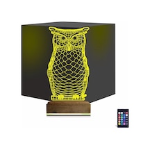 Luvivia Baykuş Tasarım 3d Lamba - Masa Gece Lambası Şeffaf