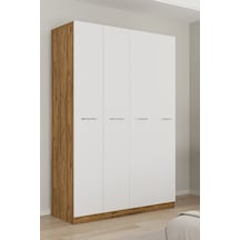 Aeka Ae-3190 Burç 4 Kapaklı Çok Bölmeli Askılı Raflı Ve Çekmeceli 210x140x53cm Gardırop Çam - Beyaz