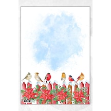 A5 Çiçek Kuş Bloknot Çizgisiz Defter - 50 Yaprak - Memopad - Notepad - Not Defteri - Not Kağıdı Çok Renkli Çok Renkli