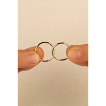 Çgk Çiğdem Gürel Kuyumculuk 14 Ayar 1.6 Cm Halka Altın Küpe Gold