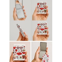 Kalp Love Tasarımlı Simli Büyüteçli Pratik Mini Cep Çanta Makyaj Aynası Çok Renkli