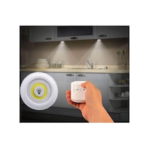 Mobee Uzaktan Kumandalı 3 Lü Spot Led Lamba Kablosuz Pilli Işıldak Çok Renkli
