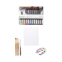 Art-x Rich Akrilik Boya Seti 12x12 ml 35x50 Tuval Başlangıç Seti