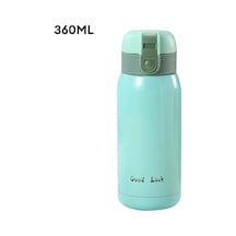 Good Luck Sevimli Termos Paslanmaz Çelik Termos Yeşil 360 ML