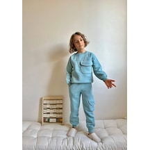 Miniko Kids Erkek Çocuk Kargo Cepli 3 İp Eşofman Takımı Yeşil