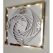 Ledli Modern Dekoeratif Hediyelik Duvar Saati 50x50 Cm