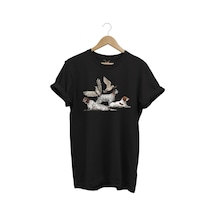 Avcılık Hunting Fermalı English Setter Ve Çulluk Baskılı %100 Pamuk Regular Fit Siyah T-shirt Siyah
