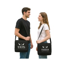 Viking Viqueen Sevgili Çift Postacı Çantası Kanvas Siyah Kanvas Postacı Çantası