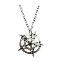 Inverted Pentagram Ters Pentagram Yıldız Figürlü Unisex Kolye 60 Cm Zincirli Gotik Çok renkli
