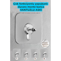 4 Adet Süper Güçlü Yapışkanlı Askı Yapışkanlı Çerçeve Raf Vidası Metal Beyaz Tr Diğer