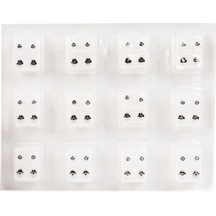 Beyaz 12 Çift Çelik Kulak Çiviler Küpe Seti Tıbbi Küpe Piercing Alet Setleri Kadınlar Takı Piercing Saplama Küpe Beyaz