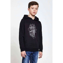 Tshirthane Dreamcatcher Wolf Düş Kapanı Kurt Baskılı Unisex Çocuk Sweatshirt