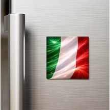 İtalya Italy Abstract Ülke Bayraklı Buzdolap Magneti - 9x9 Cm