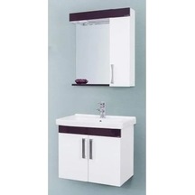 70 Cm Mdf Mor Banyo Dolabı Mdf Sis Gri