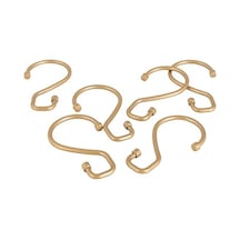 12'li Paket Duş Perdesi Halkaları Boyutlar: 7,9 Cm X 1,8 Cm X 0,6 Cm S Şekilli Tasarım Standart Boy Duş Çubuğuna Uyar Kurulumu Kolay Altın 6998