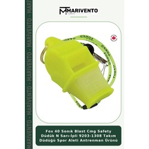 Fox 40 Sonık Blast Cmg Safety Düdük N Sarı-ipli 9203-1308 Takım Düdüğü Spor Aleti Antrenman Ürünü