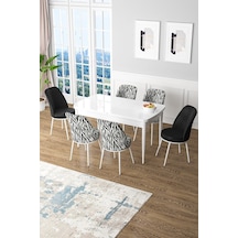 Masa Beyaz 2 Siyah 4 Zebra Desen