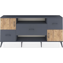 Arges Konsol 2 Raflı 3 Çekmeceli 2 Kapaklı 176x30x83 Antrasit-çam/antrasit Çam/antrasit