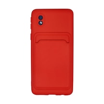Samsung Uyumlu  Galaxy A01 Core Kılıf Kelvin Kartvizitli Silikon - Kırmızı 0.2M-Çok Renkli