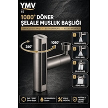Ymv 4 Modlu Şelale Musluk Başlığı Ayarlanabilir Mutfak Lavabo Batarya Ucu Aparatı 360 Ayarlanabilir Dönerli Musluk Başlığı