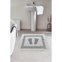 Soffy Doğal Pamuklu Gri & Krem Ayak Paspası Ayak Havlusu 50x70 Cm gri