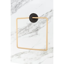 Altın Siyah Kare Havluluk Gold Kare Banyo Askısı Beyaz Diğer