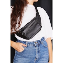 Jack Tonio Unisex Ayarlanabilir Askılı Fermuarlı Deri Omuz Göğüs ve Bel Çanta