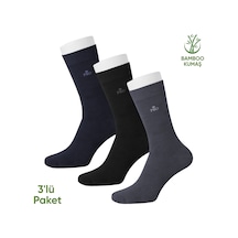 Bambu Erkek Soket Çorap - 3 Çift - Dikişsiz - Biga - 17619 - Set 1 Çok Renkli