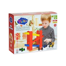 Ony-382 Playwood Ahşap Yarış Arabalı    Oyun Rampası-Onyıl