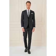 Efor Slim Fit Esnek Yelekli Klasik Siyah Takım Elbise Tk 897 Siyah