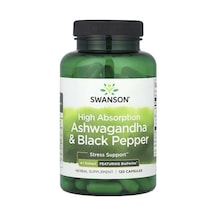Swanson Vitamins, High Absorption As-hw-aga-ndha & Black Pepper, 120 Capsules