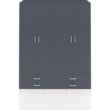 Hyperion Gardrop 6 Raflı 4 Çekmeceli 2 Askılı 176x44x221 Antrasit-antrasit Antrasit